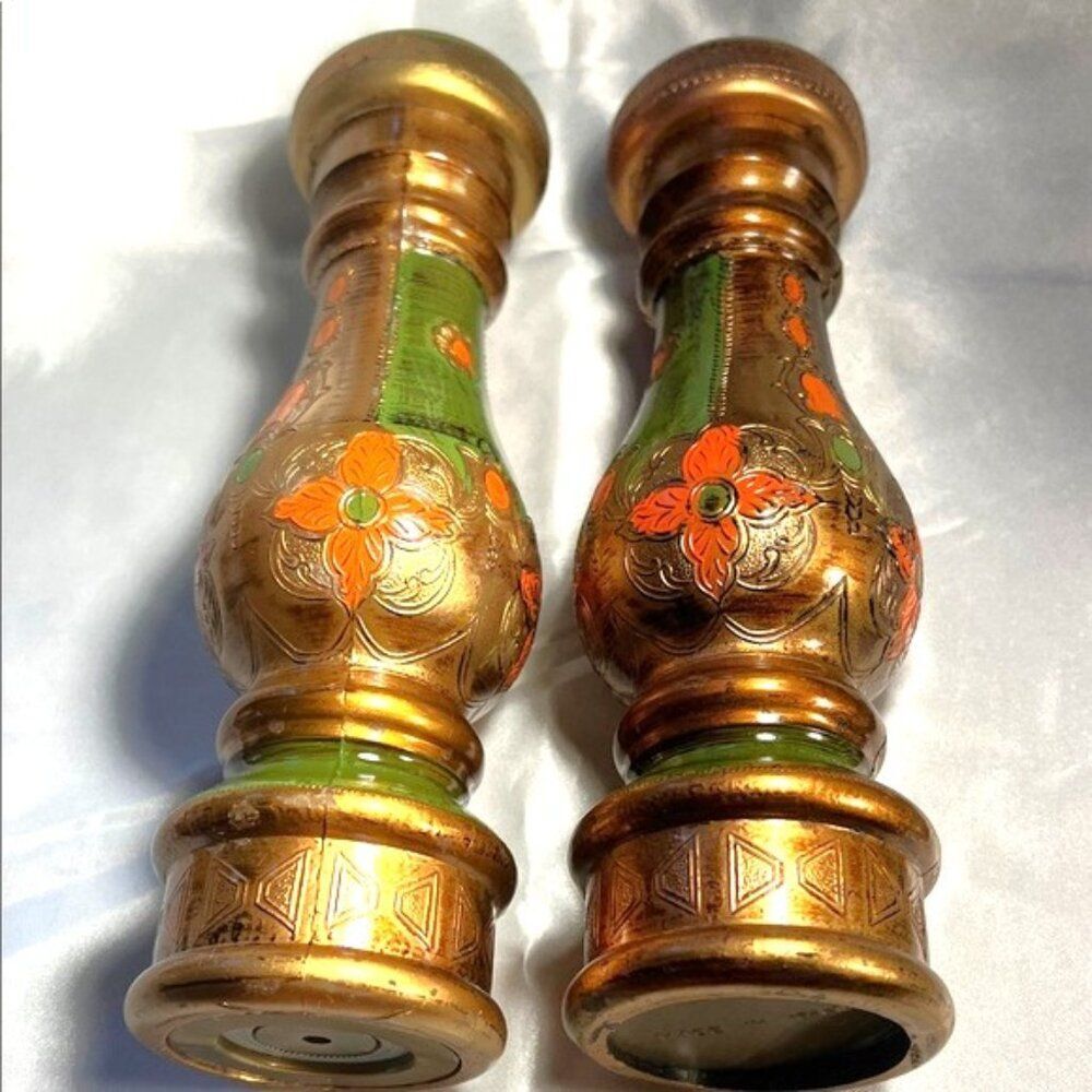 Vintage Italian Florentine-style Salt Shaker and Pepper Grinder Set